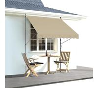 WORDFUN Toldo Manual Retráctil, Toldos Exterior Terraza Balcón Ajustable, Altura Ajustable 215-310cm, AntiUV E Impermeable, Sin Taladro, para Terraza Balcón Jardín, 150/300/400cm(Beige,200x120cm)
