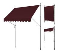 WORDFUN Toldo para Balcón con Manivela, 150x120 300x120cm Toldo Enrollable Exterior Altura Ajustable, AntiUV E Impermeable, Sin Taladro, para Balcón, Jardín, Patio, Gris, Beige(Winered,200x120cm)
