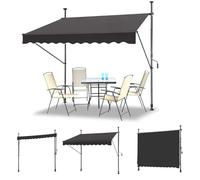 WORDFUN Toldo Retráctil con Manivela 1.5x1.2/2x1.2/3x1.2m, Toldo Exterior Terraza Enrollable, Impermeable, Sin Taladro, Ajustable En Altura, para Terraza Balcón Jardín(Gray,200x120cm)