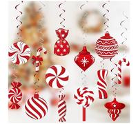 wordmouk 26 Piezas Decoración en Espiral Navideña Navidad Candy Decoracion Techo Decoraciones de Navidad para Colgar Colgante Adornos Remolino Caramelo Fiesta de Las Navidades Decoración Arbol Navidad