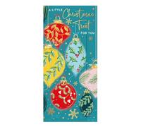 Words and Wishes Cartera de dinero de Navidad, acabado en lámina dorada, fabricada en el Reino Unido