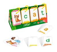 Words Flash Cards, Learn to Read Word Games, Learn to Read Phonics Spelling Preschool Learning Compact Portable Pack, Reading Game for Special Education Speech Care, 8.39x4.21x3.11 Inches