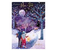 Words 'n' Wishes Tarjeta de Navidad para mamá y papá, diseño de pareja caminando a casa en el bosque, multicolor, 22 x 15,8 cm