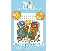 Words & Worlds - English, Spanish & Portuguese Word Search: Multilingual Easy-to-Read Word Searches of Basic and Everyday Vocabulary | 50+ Puzzles