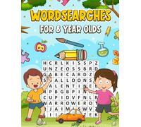 Wordsearch book for 8 year olds | 8.5 x 11 inch size | Fun puzzle book for clever kids | with solutions