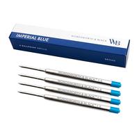 Wordsworth and Black Recambios para bolígrafo [Azul], Juego de 4, Recambios reemplazables - Punta ancha, Tinta azul de secado rápido, Tamaño estándar para bolígrafos, Escritura suave