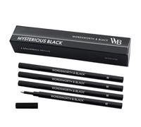 Wordsworth and Black Recambios para bolígrafo de punta rodante [Negro], Juego de 4, Recambios reemplazables -Punta media,Tinta negra de secado rápido,Tamaño estándar para bolígrafos de punta rodante,