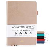 Wordsworth & Black Diario A5 Rayado 216 Páginas Rayadas, Tapa Dura de Cuero, Papel de 120 GSM, Cuaderno para Trabajo y Dibujo, Diarios para Mujeres y Hombres - Caja de Regalo Incluida Oro Rosa