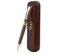 Wordsworth & Black Juego Portaminas de Bambú 0,7mm - Mecanismo de Giro - Escritura y Dibujo Profesional - 20 Minas HB, Estuche de Regalo [Madera Marrón]