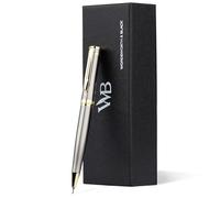 Wordsworth & Black Lápiz Mecánico Mina de Grafito - Cromo Plateado con Acabado de Oro de 24K, Mina de 0,7 mm, Mejor Set de Regalo para Hombres y Mujeres, Lápices Profesionales de Oficina
