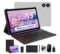 WOREGOO 11 Pulgadas Android 15 Tablet, 5G WiFi, Octa-Core, 36GB RAM+256GB ROM (1TB TF), 2000x1200 FHD Display, Widevine L1/8+13MP/8000mAh/GMS/GPS, con Teclado+Ratón (Gris)