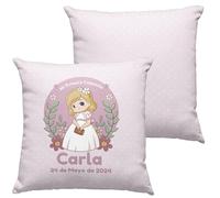 Worfull Regalos Cojín comunión niña/niño. Regalos comunión Personalizados con Nombre y Texto. Cojín Personalizado. Varios diseños. Opción de Pack. (Niña Rubia)