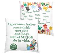 Worfull Regalos Cojin Personalizado Profesor - Profesora - Maestra - Maestro - Entrenador - Regalo Fin de Curso guardería, Colegio, Primaria, graduación, Regalo Original