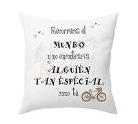 Worfull Regalos Cojín Personalizado TAMAÑO 40X40 cm Frase motivadora Recorrería el Mundo en Bicicleta y no encontraría Alguien Tan Especial. San Valentín
