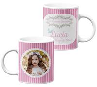 Worfull Regalos Taza comunión personalizada con foto - mi primera comunión - niño - niña - con nombre y foto - Marca detall original e ideal (FUCSIA)
