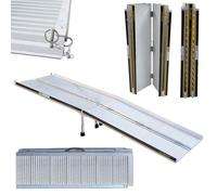 WORHAN 2.44m Rampa Plegable Carga Silla de Ruedas Discapacitado Movilidad Aluminio Anodizado 244cm R8
