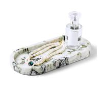 WORHE Bandeja cosmética de mármol ovalada de lujo para joyas, perfume, bandeja de violam calacatta, bandeja de baño natural, organizador de almacenamiento, decoración para el hogar, WH059