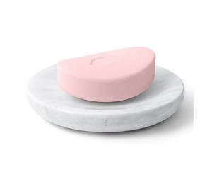 WORHE Jabonera de mármol, soporte para jabón ovalado, jabonera resistente a los arañazos, adecuada para cocina, baño, ducha, jabonera, lavabo, WhiteMarbleSoapDish(DL008) (redondo)