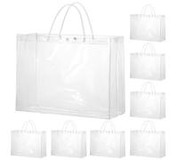 woric Paquete de 30 bolsas de regalo grandes transparentes con asa, 16 x 6 x 12 pulgadas, bolsas de plástico grandes para pequeñas empresas, regalos de boda, regalos de Navidad