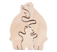 worien Regalo y Moderno para el Día de la Madre, Familia de Osos, Adornos Artesanales de Madera para Madre e Hijo