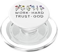 Work Hard Trust in God Jesus Bible Verse Christian Scripture PopSockets PopGrip para MagSafe
