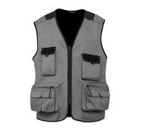 WORK IDEA Chaleco de trabajo al aire libre para hombre, chaleco de pesca multibolsillo, chaleco de campo ligero, chaleco de camuflaje, chaleco multifunción de verano, chaleco de pesca transpirable