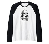 “Work IS A Cult”, Karl Marx, Comunismo, Marx Camiseta Manga Raglan