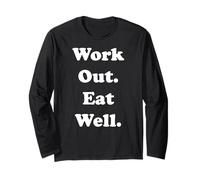 Work Out Eat Well Fitness Motivation Quote Manga Larga