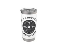 Work Out Your Salvation - Christian Faith Philippians 2:12 Vaso térmico de acero inoxidable de doble pared