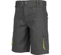 Work Team Bermuda Linea 6, Multibolsillos con Elástico en Laterales. Hombre Gris+Amarillo A.V. 52