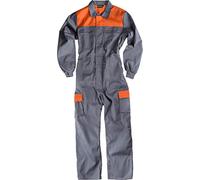 Work Team Buzo. Canesú Combinado, Cremalleras de Nylon, Dos Bolsos en Perneras con tapetas Combinados. Hombre Gris+Naranja 54