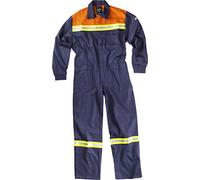 Work Team Buzo ignífugo con Cinta Reflectante. 100% Algodón. IGNIFUGO EN11612. Hombre Marino+Naranja 58/60