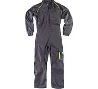 Work Team Buzo Linea 6, Recto con Cuello de Tira y Detalles Combinados. Hombre Gris+Amarillo A.V. 62/64