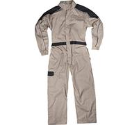 Work Team Buzo Recto con Cuello de Tira, canesú y Detalles bicolores. Hombre Beige+Negro 52