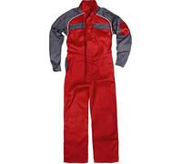 Work Team Buzo Recto con Cuello de Tira, Mangas y Detalles bicolores. Hombre Rojo+Gris 60