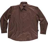 Work Team Camisa de Manga Larga con un Bolso de Pecho. Hombre Marrón 40