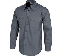 Work Team Camisa Manga Larga, Dos Bolsos de Pecho con Carteras. Hombre Gris 44