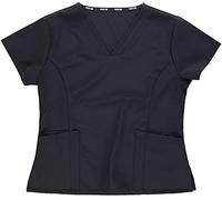 Work Team Casaca Sanitaria Entallada Mujer, Tejido Elástico. Camisa Médico, Enfermera, Dentista, Estética, Veterinaria. Negro S