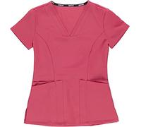 Work Team Casaca Sanitaria Entallada Mujer, Tejido Elástico. Camisa Médico, Enfermera, Dentista, Estética, Veterinaria. Rosa XXL