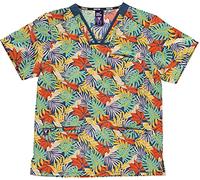 Work Team Casaca Sanitaria Estampada Unisex, Tejido ELÁSTICO. Uniforme Sanitario, Conjunto Sanitario, Camisa Médico, Enfermera, Dentista, Estética, Veterinaria, Hostelería. Multicolor XL