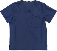 Work Team Casaca Sanitaria Manga Corta, Tejido Elástico, Cuello a Pico Camisa Médico, Enfermera, Dentista, Estética, Veterinaria. Unisex Marino M