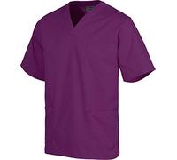 Work Team Casaca Sanitario Cuello de Pico Manga Corta, un Bolso de Pecho, Dos Bolsos Bajos Hombre Morado M