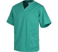 Work Team Casaca Sanitario Cuello de Pico Manga Corta, un Bolso de Pecho, Dos Bolsos Bajos Hombre Verde S