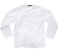 Work Team Casaca Sanitario Cuello de Pico Manga Larga, un Bolso de Pecho, Dos Bolsos Bajos Hombre Blanco S