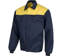 Work Team Cazadora. Canesú Combinado, Cremalleras de Nylon y Dos Bolsos de Pecho. Hombre Marino+Amarillo 64
