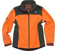 Work Team Cazadora workshell alta visibilidad, combinada, con 2 bolsillos laterales. HOMBRE Naranja AV/Verde Caza L