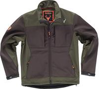 Work Team Cazadora workshell con dos bolsillos laterales y 2 bolsillos en pecho. combinada. HOMBRE Marron/Verde Caza XL