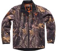 Work Team Cazadora workshell con estampado, con 2 bolsillos laterales y 2 bolsillos en pecho. HOMBRE Camuflaje Bosque Marrón 3XL