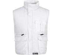 Work Team Chaleco Acolchado y Multibolsillos, con Cortavientos en Mangas. Hombre Blanco L
