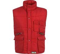 Work Team Chaleco Acolchado y Multibolsillos, con Cortavientos en Mangas. Hombre Rojo L